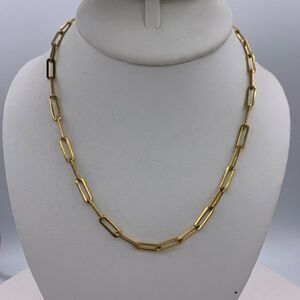 NWOT gold over stainless 16 inches, oblong link chain necklace, classic look,